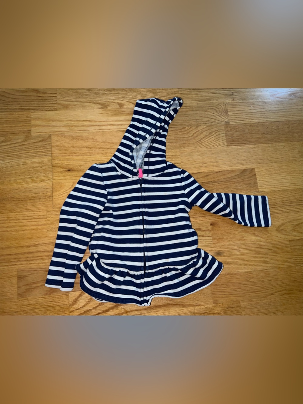 Circo Navy & White Striped Hooded zip up sweater